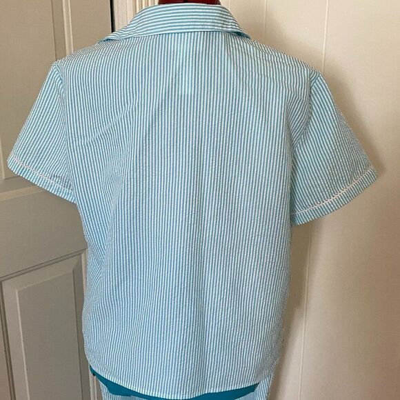 Alfred Dunner 2 Pc Pinstripe Short Sleeve Top & Capri Women Size LP - Picture 5 of 12